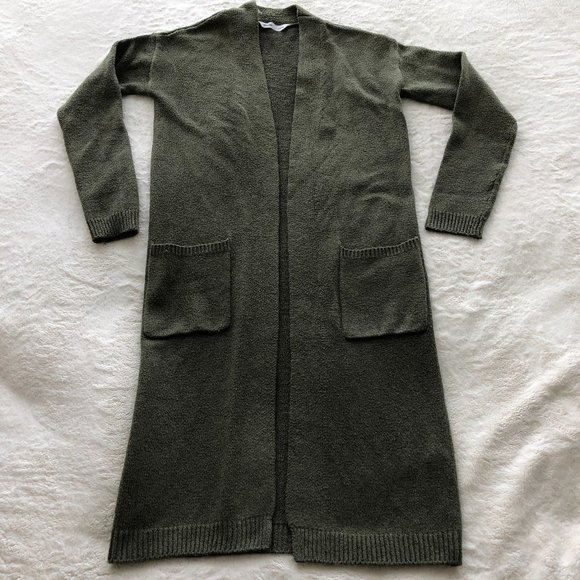 Comfy Long Dark Green Cardigan - Picture 15 of 15